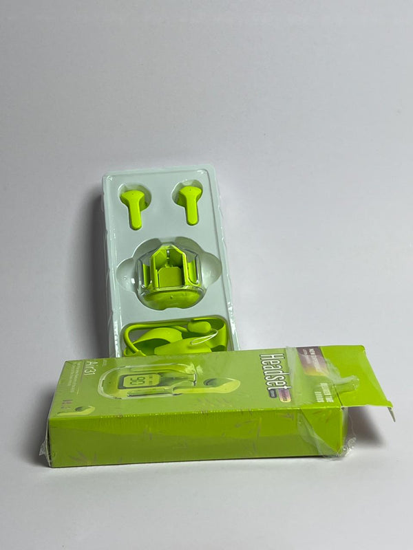 Wireless Bluetooth Earbuds with Charging Case – Neon Green